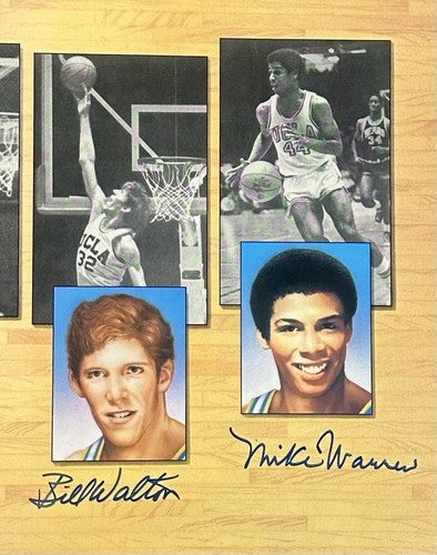 UCLA Legends Signed basketball Photo John Wooden Kareem Abdul-Jabbar Auto COA
