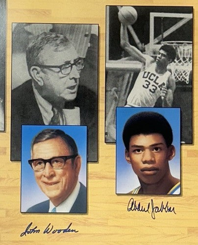 UCLA Legends Signed basketball Photo John Wooden Kareem Abdul-Jabbar Auto COA