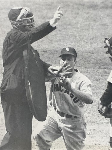 1951 YOGI BERRA #8 YANKEES 8x10 Original Wire PHOTO AP Acme News Play At Plate