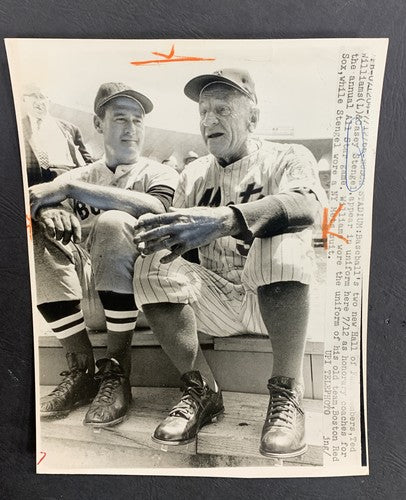 1966 All Star Game Upi Type 1 Wire Photo Original Ted Williams Casey Stengel
