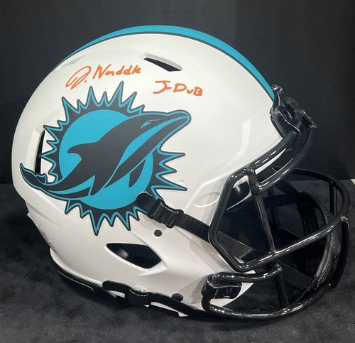 Jaylen Waddle Signed Dolphins Lunar Speed Authentic FS Helmet J-Dub Auto BAS