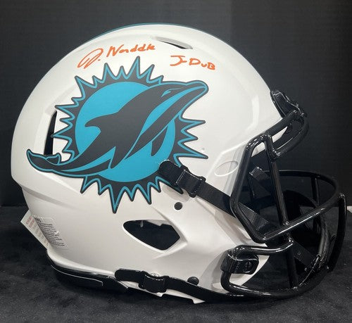 Jaylen Waddle Signed Dolphins Lunar Speed Authentic FS Helmet J-Dub Auto BAS