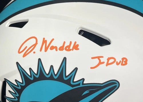 Jaylen Waddle Signed Dolphins Lunar Speed Authentic FS Helmet J-Dub Auto BAS