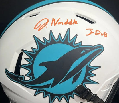 Jaylen Waddle Signed Dolphins Lunar Speed Authentic FS Helmet J-Dub Auto BAS