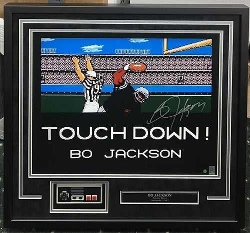 Bo Jackson Signed Tecmo Bowl Nintendo 16x20 Framed Photo w/ Controller Steiner