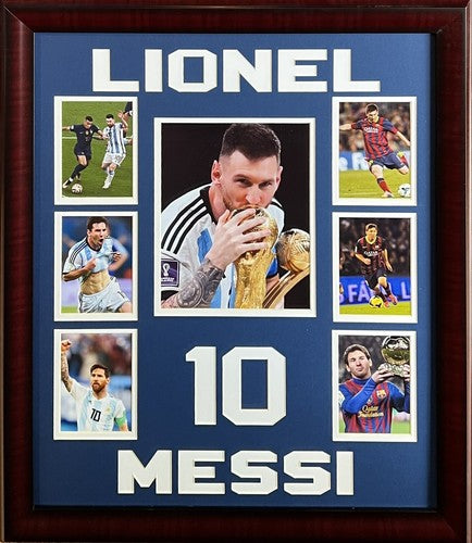 Lionel Messi FIFA World Cup Champion Photo Collage Framed Argentina Barcelona