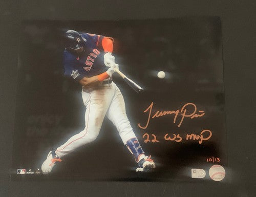 Jeremy Pena Astros Signed 11x14 Photo 2022 World Series MVP Auto Le /13 Mlb Coa