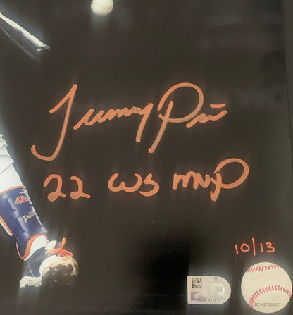 Jeremy Pena Astros Signed 11x14 Photo 2022 World Series MVP Auto Le /13 Mlb Coa