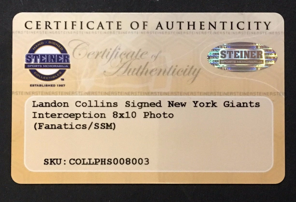 Landon Collins signed 8x10 photo framed autograph Giants Fanatics Steiner COA