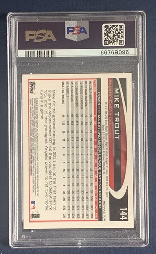 2012 Topps Chrome Mike Trout Orange  Refractor #144 Angels RC Rookie PSA 9 MINT