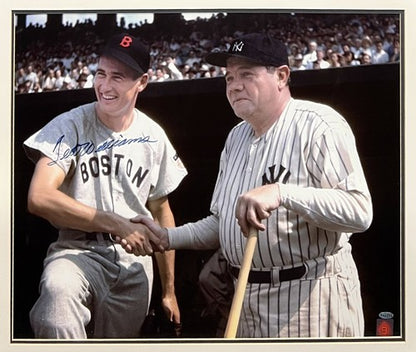 Ted Williams Red Sox Signed 20x24 Photo With Babe Ruth Framed Auto HOF Steiner
