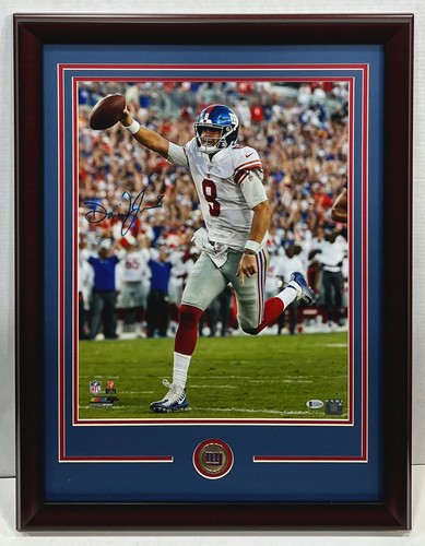 Daniel Jones signed 16x20 1st Start GW TD Photo Framed Giants Rookie Auto BAS