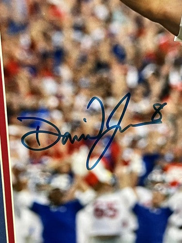 Daniel Jones signed 16x20 1st Start GW TD Photo Framed Giants Rookie Auto BAS