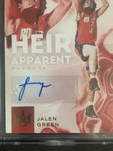 2021-22 Panini Court Kings Jalen Green Heir Apparent Rc Mint 10 Auto /125 CSG 10