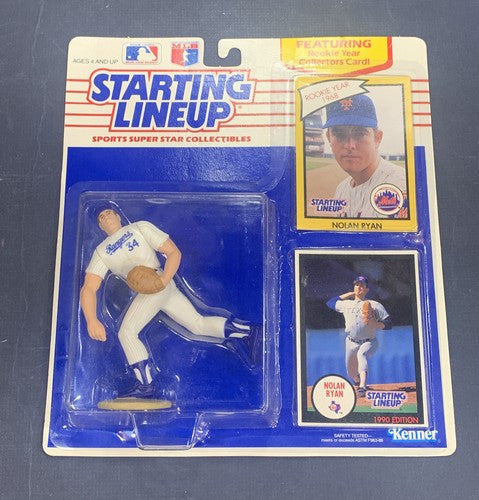 1990 Starting Lineup Nolan Ryan Figure Mets & Rangers Card Mint Sealed Crisp