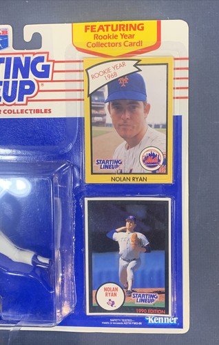 1990 Starting Lineup Nolan Ryan Figure Mets & Rangers Card Mint Sealed Crisp
