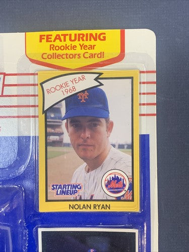 1990 Starting Lineup Nolan Ryan Figure Mets & Rangers Card Mint Sealed Crisp