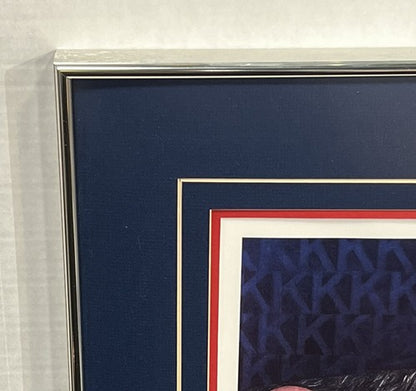 Nolan Ryan Rangers HOF Signed 18x26 Lithograph Photo Framed Artist 2 Auto LE COA