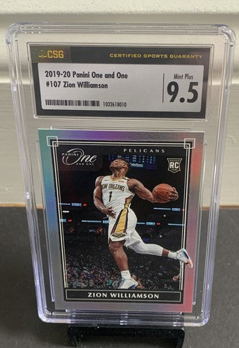 2019 Panini One and One #107 Zion Williamson Rookie /99 SSP Rc Csg 9.5 Gem Mint