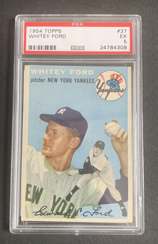 1954 Topps Whitey Ford YANKEES Card # 37 PSA 5 Looks Nicer High End Beauty