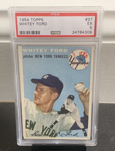 1954 Topps Whitey Ford YANKEES Card # 37 PSA 5 Looks Nicer High End Beauty