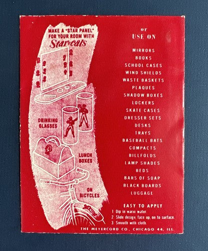 1952 Gil Hodges & Pee Wee Reese Star Cal Decal Brooklyn Dodgers card hof rare