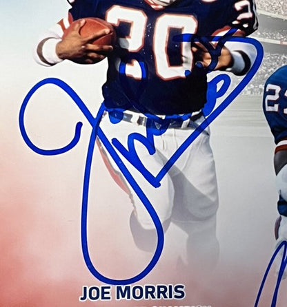 NY Giants Super Bowl Backs Signed 11x14 Photo Framed Anderson Jacobs 5 Auto JSA