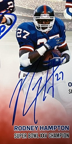 NY Giants Super Bowl Backs Signed 11x14 Photo Framed Anderson Jacobs 5 Auto JSA