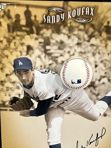 Sandy Koufax Dodgers Signed Breaking Through Baseball Photo Framed Mint Auto UDA