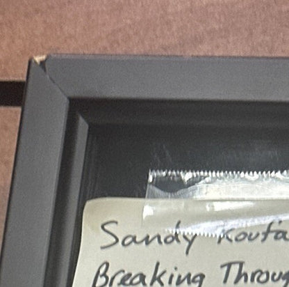 Sandy Koufax Dodgers Signed Breaking Through Baseball Photo Framed Mint Auto UDA