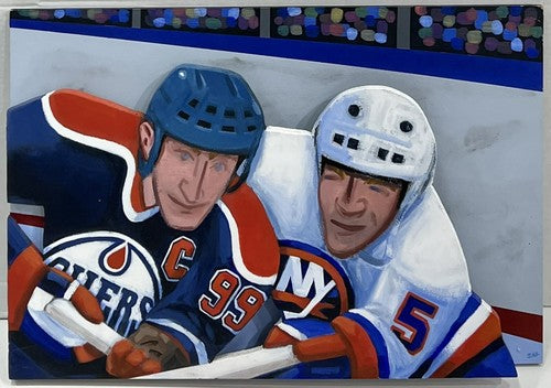 Steve Sax Original 1 of 1 Painted Wood Art 17x25 Wayne Gretzky Denis Potvin HOF