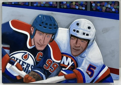Steve Sax Original 1 of 1 Painted Wood Art 17x25 Wayne Gretzky Denis Potvin HOF