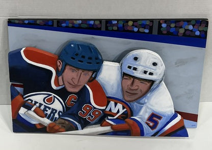 Steve Sax Original 1 of 1 Painted Wood Art 17x25 Wayne Gretzky Denis Potvin HOF