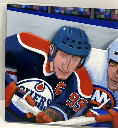 Steve Sax Original 1 of 1 Painted Wood Art 17x25 Wayne Gretzky Denis Potvin HOF
