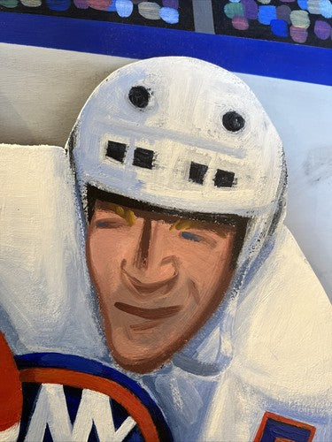 Steve Sax Original 1 of 1 Painted Wood Art 17x25 Wayne Gretzky Denis Potvin HOF