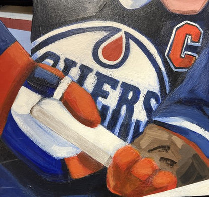 Steve Sax Original 1 of 1 Painted Wood Art 17x25 Wayne Gretzky Denis Potvin HOF