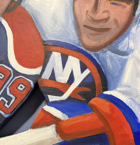 Steve Sax Original 1 of 1 Painted Wood Art 17x25 Wayne Gretzky Denis Potvin HOF