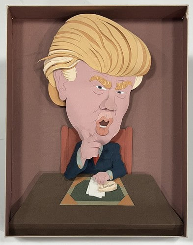 Donald Trump The Apprentice 11x14 Paper Sculpture Art by Ed Nussbaum Framed 1/1