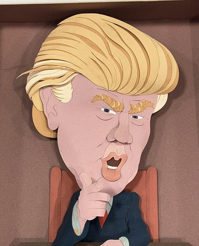 Donald Trump The Apprentice 11x14 Paper Sculpture Art by Ed Nussbaum Framed 1/1
