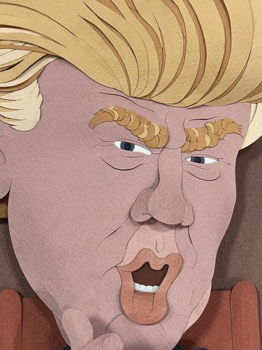 Donald Trump The Apprentice 11x14 Paper Sculpture Art by Ed Nussbaum Framed 1/1