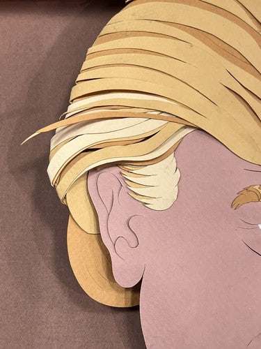 Donald Trump The Apprentice 11x14 Paper Sculpture Art by Ed Nussbaum Framed 1/1