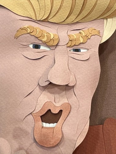 Donald Trump The Apprentice 11x14 Paper Sculpture Art by Ed Nussbaum Framed 1/1