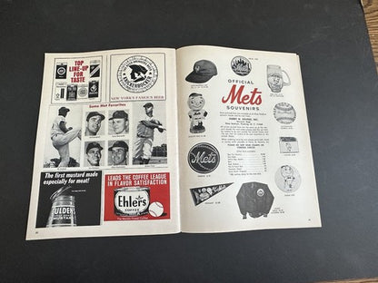 Ny Mets 1965 Program Scorecard May 9 Yogi Berra Last Final Game Joe Torre 2 Hr