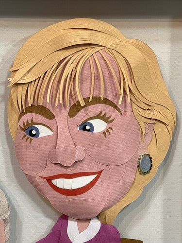 Hillary Clinton Spanking Bill 12x16 Paper Sculpture Art Signed By Ed Nussbaum