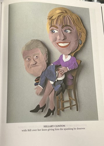Hillary Clinton Spanking Bill 12x16 Paper Sculpture Art Signed By Ed Nussbaum