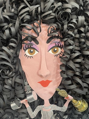 Cher Paper Sculpture Art W/ Oscar Signed Ed Nussbaum Framed 1/1 Rare Original
