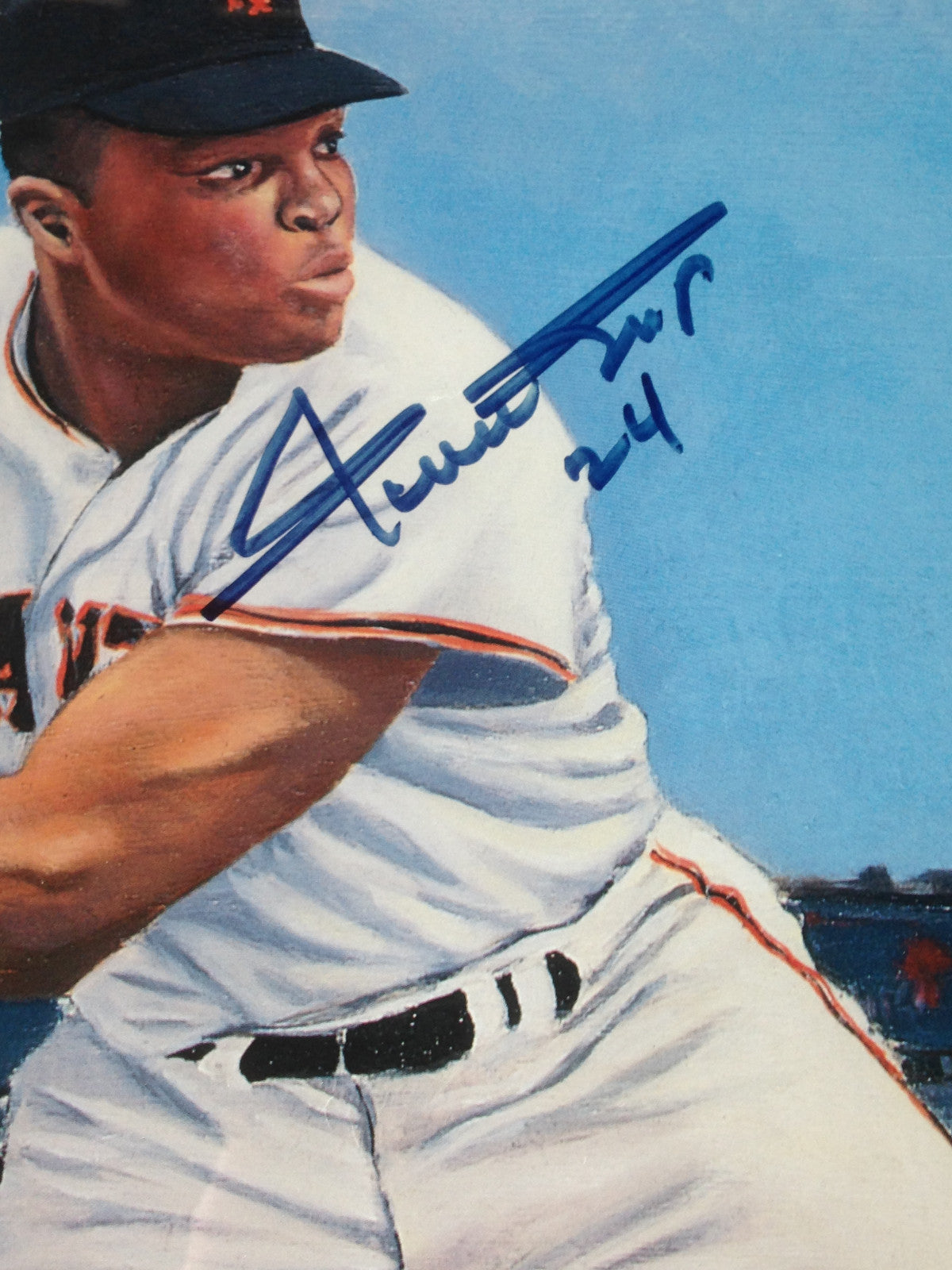 Mickey Mantle Willie Mays Duke Snider signed litho Ins #’s auto Framed HOF PSA