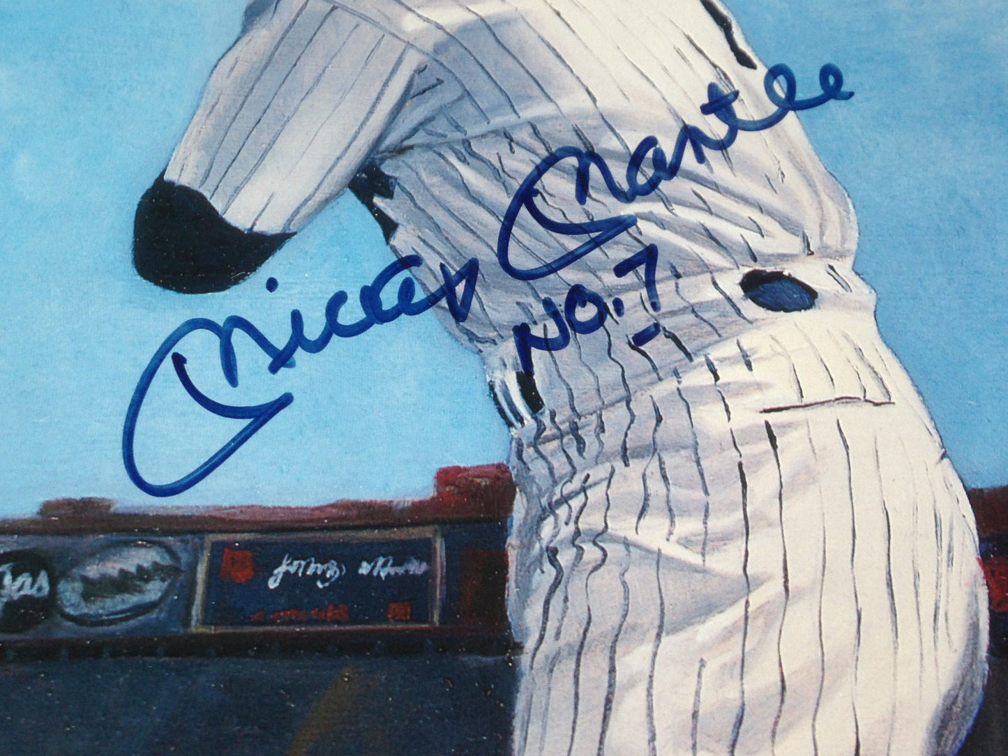 Mickey Mantle Willie Mays Duke Snider signed litho Ins #’s auto Framed HOF PSA