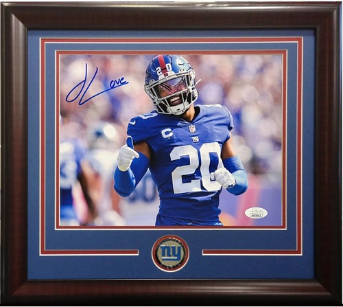 Julian Love New York Giants Signed 8x10 Smile Photo Framed Autograph JSA COA