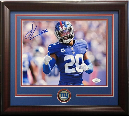 Julian Love New York Giants Signed 8x10 Smile Photo Framed Autograph JSA COA
